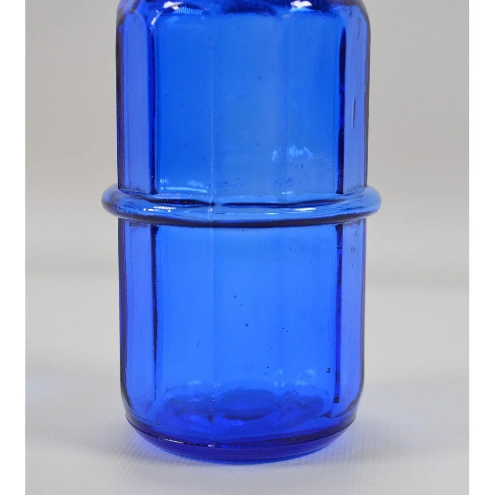 Vintage Cobalt Blue Hoosier Mission Style Ribbed Spice Shaker‎ Rack Jar